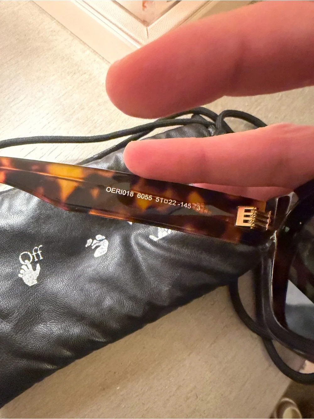 Off-White Tortoiseshell Square Sunglasses with Dark Lenses